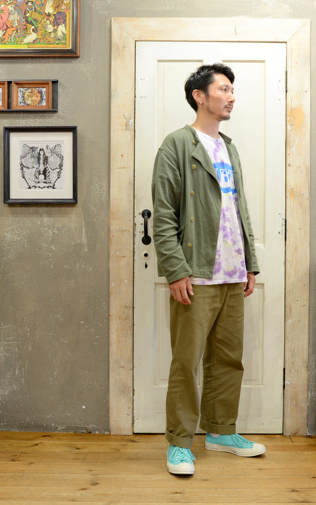 LAID.BACK.TAYLOR ADDICT CLOTHES ADDICT CLOTHES JAPAN ACVM NEUTRAL044 TIE DYE STYLING COTTON LINEN COCK JKT SINGLE PLEATED COTTON TWILL TROUSERS アディクトクローズ 仙台 宮城 レイドバックテイラー